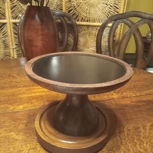Mahogany Pillar Candle Holder